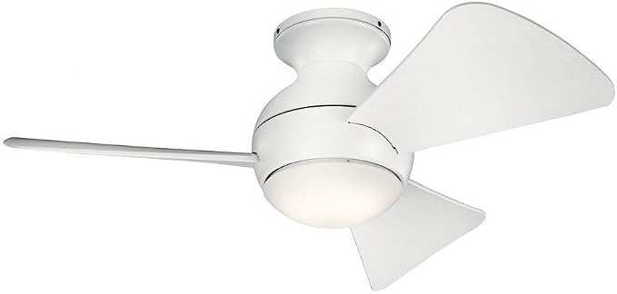 Kichler 330150OZ 34 Inch Sola Ceiling Fan LED, 3 Speed Wall Control, Olde Bronze Finish with Olde Bronze Blades.