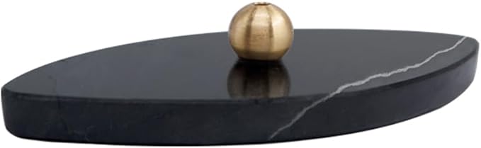 Sermo Ovoid Marble Incense Holder Burner (Night - Black)