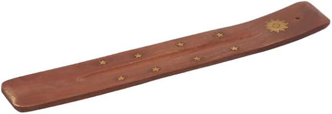 Hosley Wood Incense Holder Sun 10 Inches Ideal Gift for Wedding, Aromatherapy, Zen, Spa, Reiki, Meditation