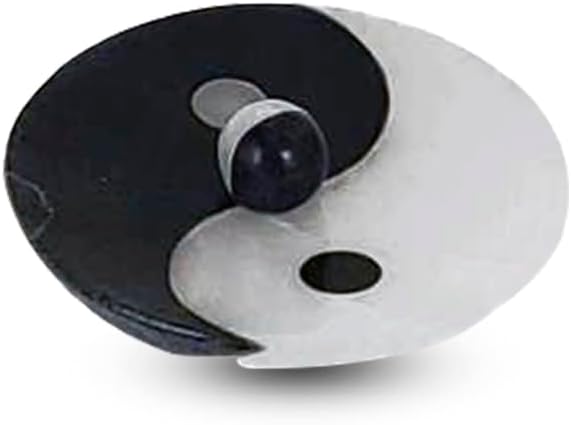 Gonesh - Incense Holder - Modern Home Decor - Stone Incense Burner - Yin & Yang - 4” x 4”