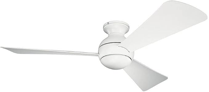 Kichler Sola 54 in LED Ceiling Fan with Light, 3 Blade Modern Outdoor Wet Rated Fan with Integrated LED and Wall Control in Brushed Nickel with Silver Blades, 330152NI