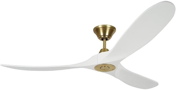 Monte Carlo 3MAVR60RZWBBS Maverick Energy Star 60" Outdoor Ceiling Fan with Remote Control, 3 Balsa Wood Blades, Burnished Brass