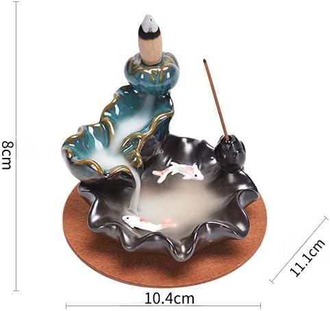 Waterfall Incense Holder Backflow Cone Ceramic Burner Handcrafted Porcelain Censer Incense Stick Stand Yoga Meditation and Home Decor