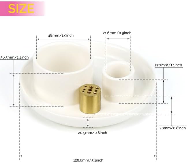 Incense Holder, Sage Holder for Burning, Incense Stick Holder, All in One Ceramic Holder for Meditation and Room Home Decor