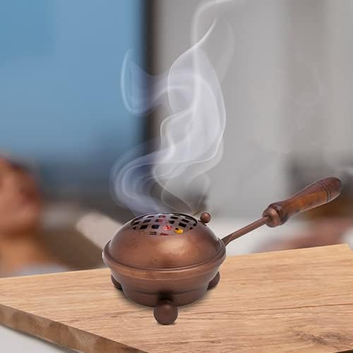 Handmade Coppertone Iron Incense PAN – 3.15 Inches Diameter, Copper Finish Burner for Charcoal & Resin Incense, Artisan Craftsmanship from India