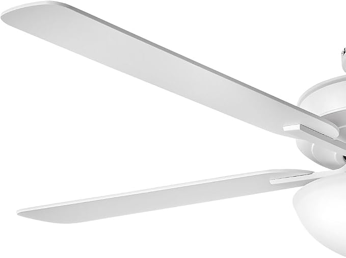 Hinkley Metro 52" LED Indoor Dual Mount Ceiling Fan with Light, Traditional Style, Reversible Wooden Fan Blades, Chalk White and Weathered Wood, Remote Sold Separately