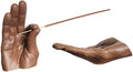 Hand Incense Holder for Sticks, Incense Burner Ash Catcher, Hand-Shaped Incense Burner Stand, for Meditation and Decoration (Brown)