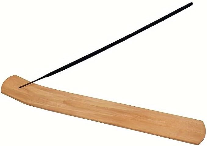 2 Pieces Natural Wood Incense Stick Holder Home Incent Burner with Ash Catcher