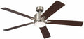 Kichler Lucian Elite XL 60 in Ceiling Fan with Light, Modern Indoor Fan with Etched Cased Opal Glass and Brushed Nickel Finish for Bedroom or Living Room, 330060NI
