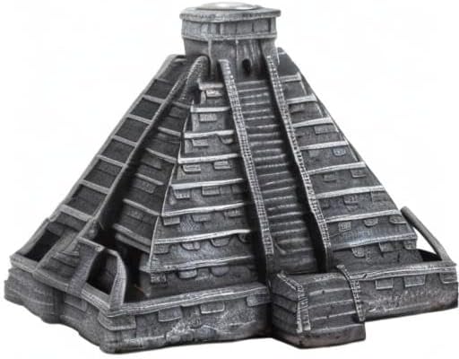 Ebros Gift Temple of Kukulcan Mesoamerican Aztec Step Pyramid Of The Sun And Moon Decorative Backflow Incense Cone Burner Holder Figurine