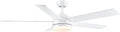 YUHAO 60 Inch White Ceiling Fan with Light and Remote Control.Noiseless,Dimmable,3CCT,6 Speeds Reversible, DC Ceiling Fans for Indoor or Covered Outdoor Use.ETL Listed