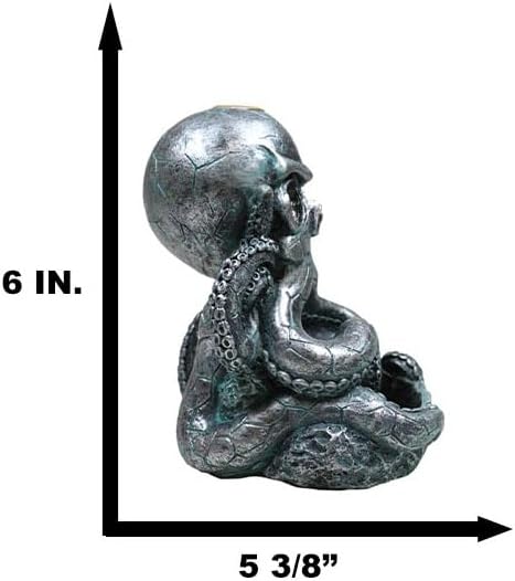 Ebros Gift Nautical Marine Cthulhu Octopus Tentacles Skull Sea Monster Backflow Incense Cone Burner Figurine Home Aromatherapy Fragrance Holder