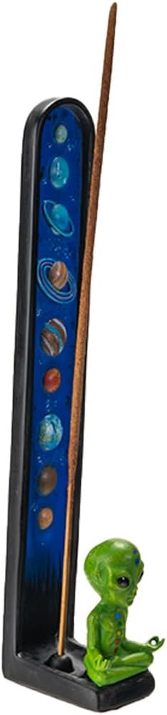 Pacific Giftware Colorful Alien Plante Incense Burner Galactic Explorer Resin Incense Burner with Alien Figurine Home Decor