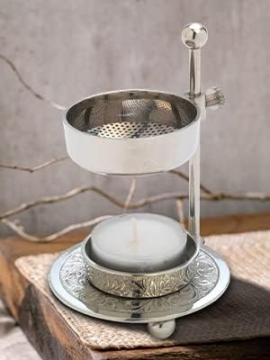 Incense Resin Burner Incense Holder Dhoop Dhuni Burner Sambrani Dhoop for Home Decor & Temple Prayer - 5 Inch Height