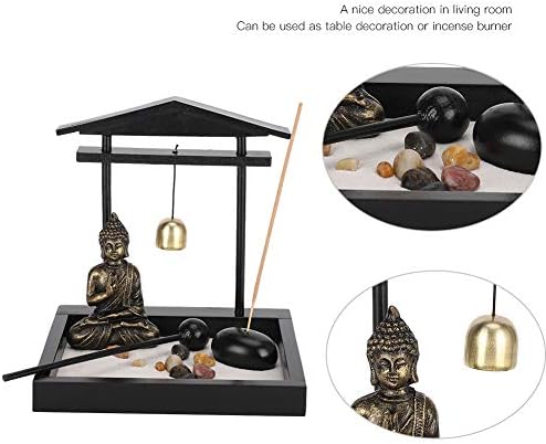 HEEPDD Desktop Zen Garden Kit with Buddha Statue, Incense Holder, Mallet, Rocks for Meditation, Yoga, Office Decor