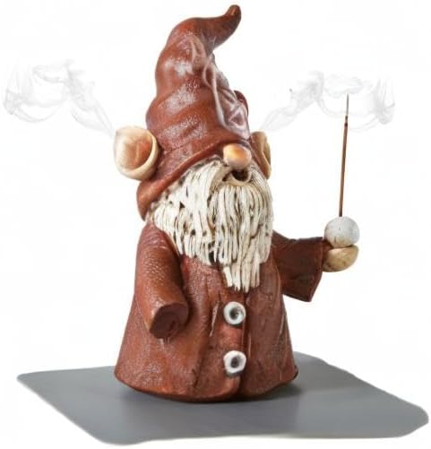 Cacukap Incense Holder for Sticks, Cute Gnome Statue Incense Cone Burner Ornaments, Adorable Gnome Home Decoration, Unique Gnome Stocking Stuffers for Women Men