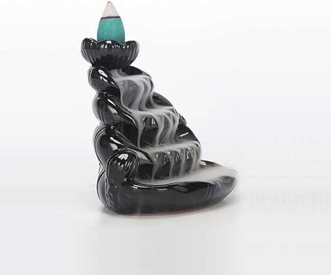 Handmade Backflow Incense Holder, Incense Burner Ornament, Ceramics Waterfall Incense Seat, Zen Decor