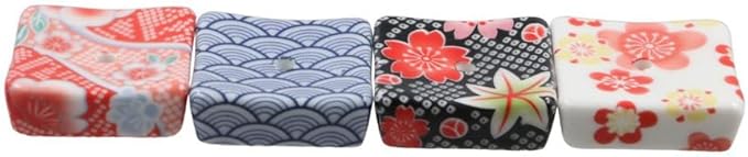 4pcs Ceramic Incense Stick Holder, Japanese Sakura Incense Burner Holder, Sandalwood Coil Base, Ash Catcher Inscent Tray, Chopstick Rest Table Decor