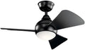 Kichler 34 Inch Sola Fan, Satin Black