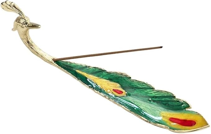 Phoenix Incense Holder Burner with Ash Catcher - Zinc Alloy Decor for Meditation & Yoga, Portable Elegant Spiritual Tray, Vibrant Color Zen Home Accessories