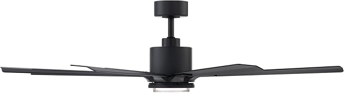 Modern Forms Size Matters Indoor or Outdoor 8-Blade 56in Smart Ceiling Fan in Matte Black with Adjustable CCT 2700-3000-4000-5000K LED Light Kit and Remote Control