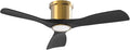 OFANTOP 52 Inch Flush Mount Smart Black Gold Ceiling Fan with Light Remote | Whisper-Quiet & Powerful Airflow, 3-Color Dimmable LED with Memory, Reversible Motor, Timer, for Bedroom Living Room