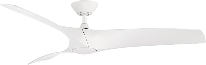 Modern Forms Zephyr 3 Blade 62 in. Indoor and Outdoor Smart Downrod Ceiling Fan with Remote Control - Integrated LED Selectable 4CCT 2700K-3000K-4000K-5000K - Matte White
