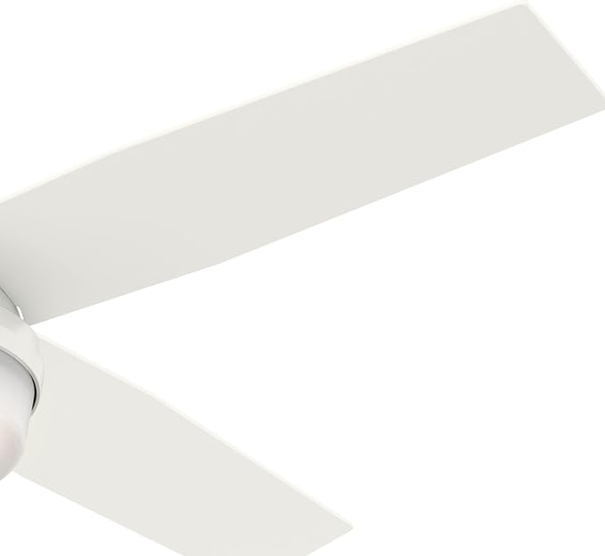 Hunter Dempsey, Outdoor or Indoor, Ceiling Fan, 52 inch, Fresh White | with LED Light and Remote Control, Standard Mount, 4 Blades, For Living Room, Patio, Porch, Garage, 59252