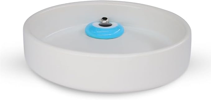 Sermo Evil Eye Ceramic Incense Holder Burner (White with Blue Evil Eye)
