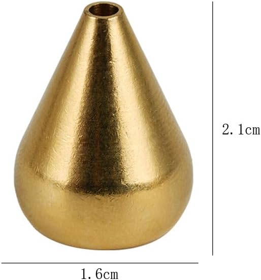 6 Pieces Incense Holder Brass Incense Burner Holder Water Drop-Shaped Incense Stick Holder Incense Stand Base Incense Stick Burner for Yoga Spa Room Home Office(Golden, L)