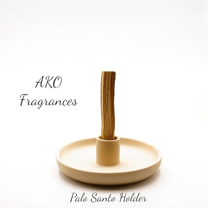 4 in 1 Incense Burner Holder - Multi-Purpose Ceramic Incense Stick Holder, Palo Santo Holder for Clean Burning, Sage Meditation Burner Set, Candle Holder for Aromatherapy (Matte Beige)