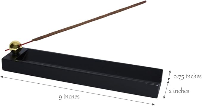 Black V-Shape Tray Wooden Incense Stick Holder