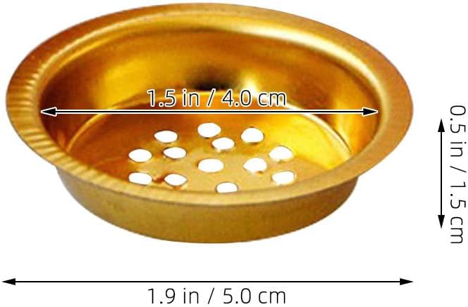 Zerodeko 10pcs Censer Accessories Charcoal Incense Burner Mesh Incense Burner Tray Net Sieve for Resin Screen Tray for Incense Golden Iron
