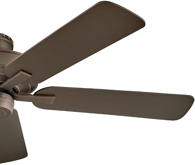 Hinkley Metro 52" Indoor/Outdoor Dual Mount Ceiling Fan, Flush Mount or Suspended by 4.5" Down Rod, Reversible Wooden Fan Blades, Metallic Matte Bronze, Remote Sold Separately