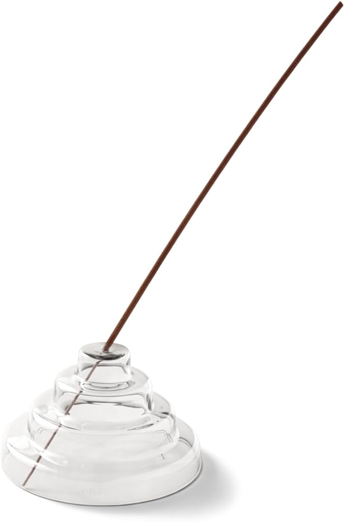 Yield Meso Glass Incense Holder - Clear - Premium Quality Glass Incense Stick Holder - Ideal for Aromatherapy, Meditation, Yoga – Ornamental Piece for Home, Office Décor