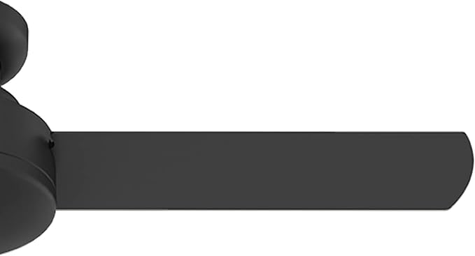 Hunter Presto, Indoor, Ceiling Fan, No Light, Modern, 44 inch, Matte Black | Low Profile Mount, Wall Control, 3 Blades, For Bedroom, Living Room, Kitchen, 52401