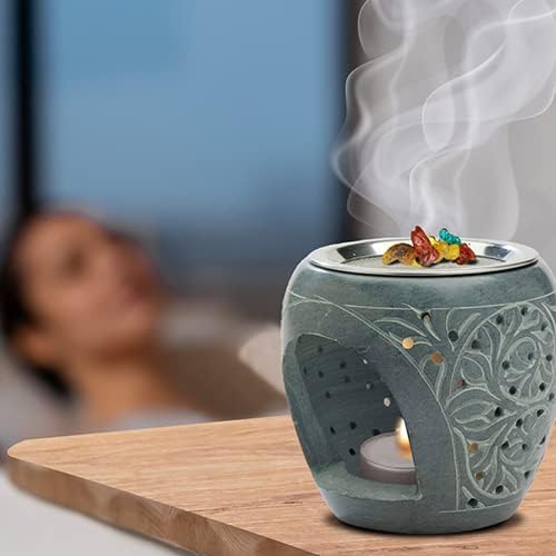 Incense Burner/Incense Holder Made from Soapstone to use with tealight Height 3.15 inch