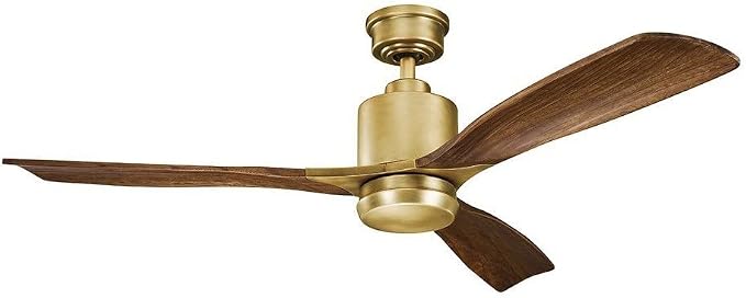 Kichler Ridley II 52 in Ceiling Fan with Light, 3-Blade LED Indoor Modern Mid-Century Fan in Antique Pewter with Weathered White Walnut Blades, Dimmable 3000K Light, 300027AP