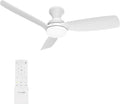Consciot Ceiling Fan, 44 Inch Ceiling Fan With Lights Remote Control, White Low Profile Modern Flush Mount, Reversible Quiet DC Motor, 6 Speed, Dimmable, For Indoor and Covered Outdoor