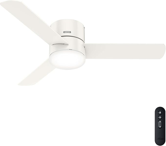 Hunter Minimus, Indoor, Ceiling Fan, with LED Light, 52 inch, Fresh White