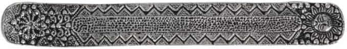 Hosley Antique Silver Aluminium Incense Holders. Set of 1, Each 9.5-Inch-Long Holder, Rich Antique Silver Finish Adding Rustic Charm to Any Room, Perfect for Home Ambiance and Décor