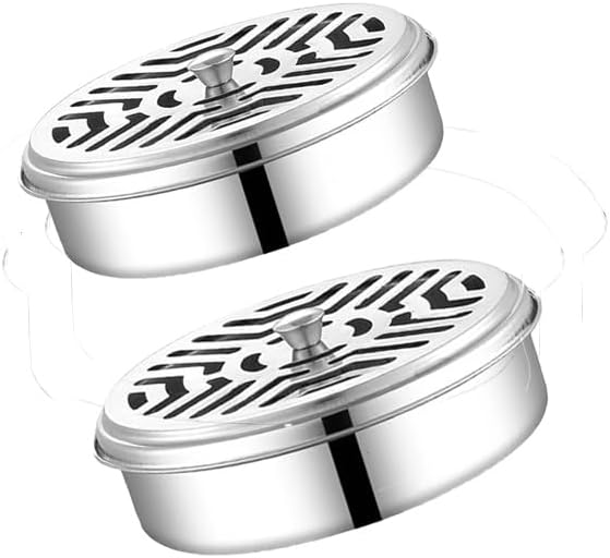 2 Portable Coil Holder, Incense Box Sandalwood Holder with Handle, Fireproof Incense Burner for Home Office Camping