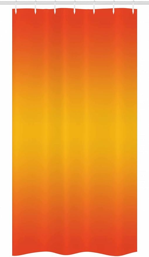 Ambesonne Ombre Stall Shower Curtain, Tropical Sunset Seasons of The Year Inspired Summer Themed Design Modern, Fabric Bathroom Decor Set with Hooks, 36" W x 72" L, Orange Yellow