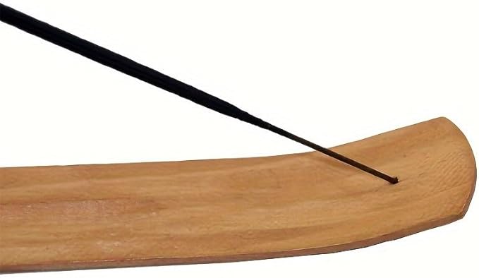2 Pieces Natural Wood Incense Stick Holder Home Incent Burner with Ash Catcher