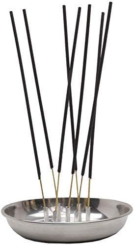 Indian Craftsidea Stainless Steel Incense Holder with ash Catcher Plate (Pack of 1),Stand Incense Sticks Holder Ash Catcher Incense Holder Made Stainless Steel