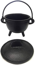 New Age Imports, Inc. Cast Iron Cauldron w/handle & lid, ideal for smudging, incense burning, ritual purpose, decoration, halloween decoration, candle holder, etc. (Pot Style 4" Dia (BR90))