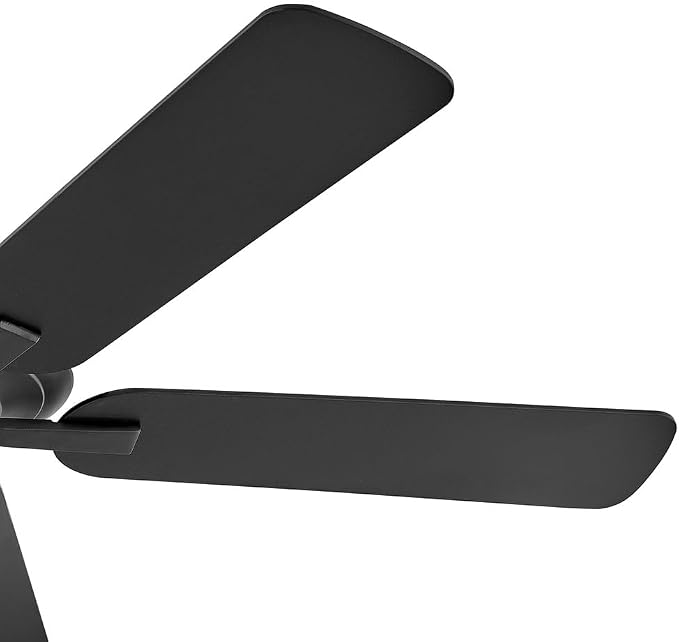 Hinkley Metro 52" Indoor/Outdoor Dual Mount Ceiling Fan, Flush Mount or Suspended by 4.5" Down Rod, Reversible Wooden Fan Blades, Matte Black, Remote Sold Separately