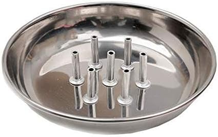 Indian Craftsidea Stainless Steel Incense Holder with ash Catcher Plate (Pack of 1),Stand Incense Sticks Holder Ash Catcher Incense Holder Made Stainless Steel