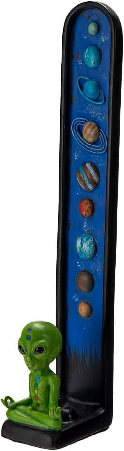 Pacific Giftware Colorful Alien Plante Incense Burner Galactic Explorer Resin Incense Burner with Alien Figurine Home Decor