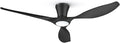 TALOYA Ceiling Fans with Lights,52 inch Modern Low Profile Ceiling Fan with Quiet Reversible DC Motor,Flush Mount,3CCT, Black Ceiling Fan for Bedroom Living Room Kitchen and Patio